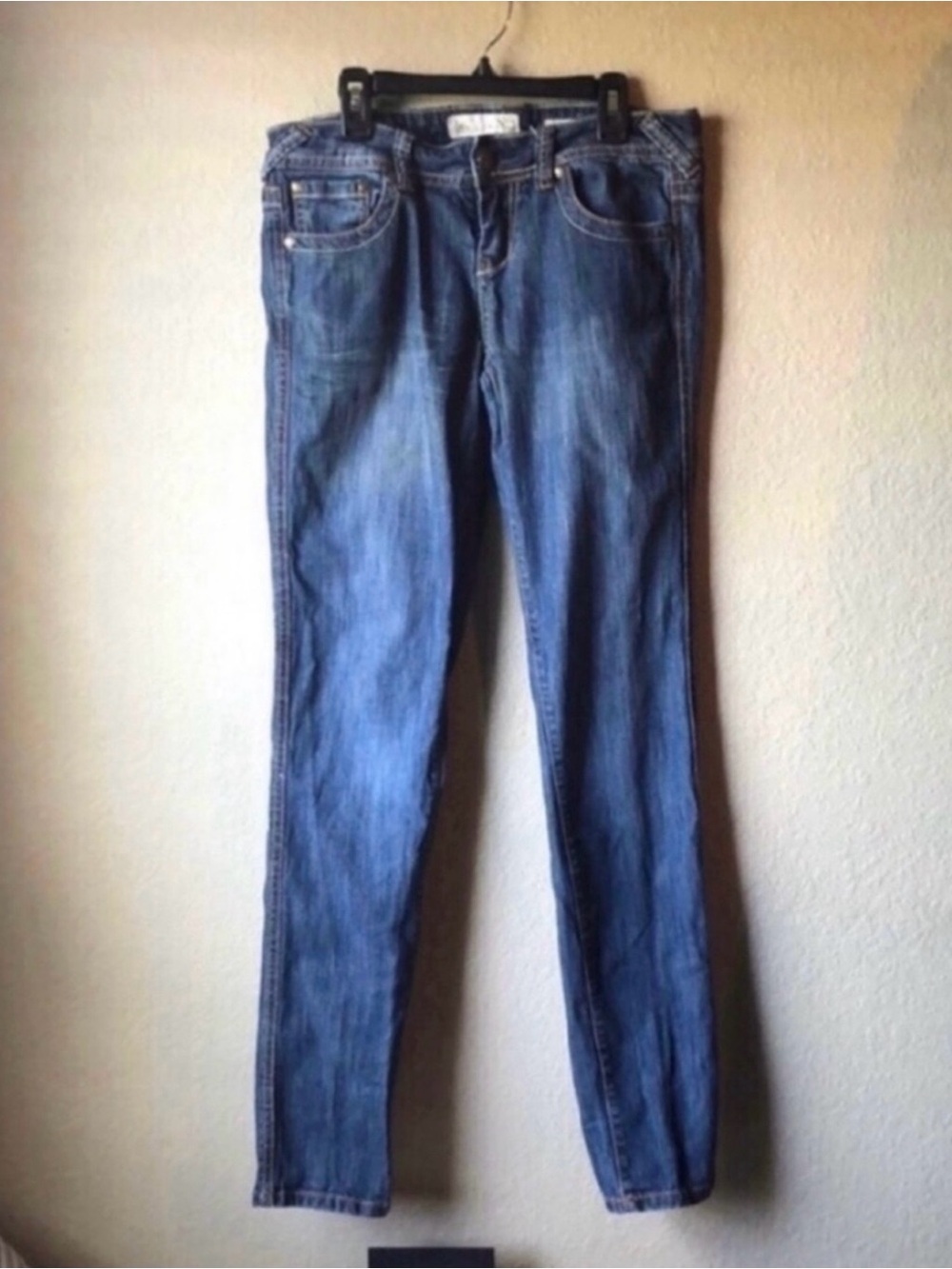 Vanilla Star Jeans Vintage Y2K Low Rise Skinny Denim Blue Jeans Juniors Sz 7